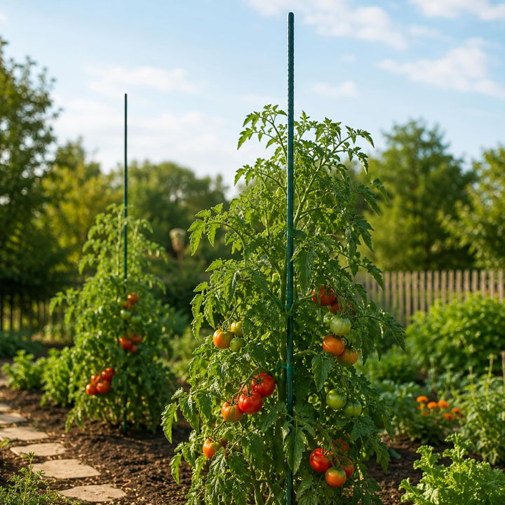 KADAX Pflanzstäbe 150 cm x 11 mm, 15er Set – Beschichteter Stahl Rankstab, Pflanzenstütze & Tomatens