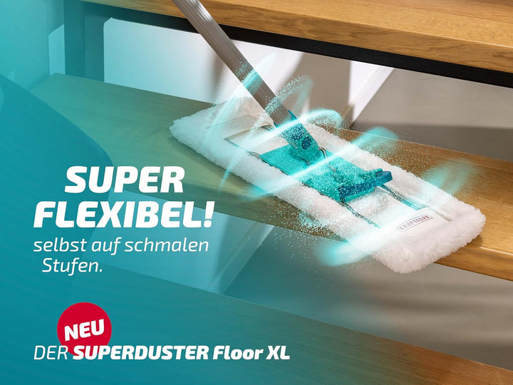 Leifheit SUPERDUSTER Floor XL, waschbarer Staubbezug für Böden, Staubwischer Boden mit Mikrofaser Be