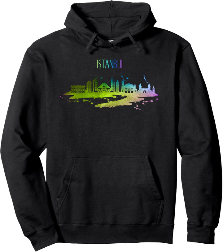 Istanbul skyline, World Football Souvenir Stadt Aquarell Pullover Hoodie