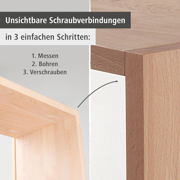 wolfcraft Undercover Jig-Set 4642000 | Zuverlässige Bohrhilfe mit Schrauben für Holzverbindungen und