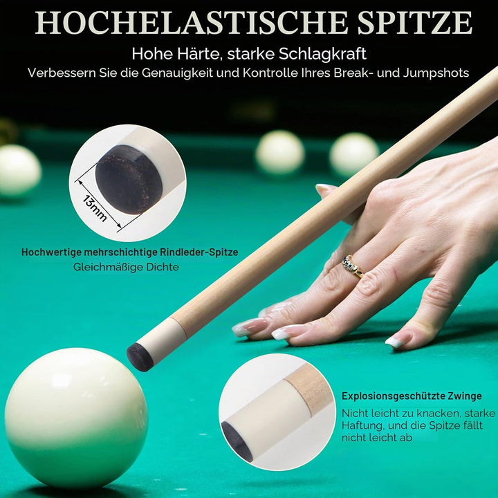 Kmise Billard-Stick-Set, 147 cm, Billard-Queue-Stick, Snooker-Spiel, Billard-Sticks für Männer, prof