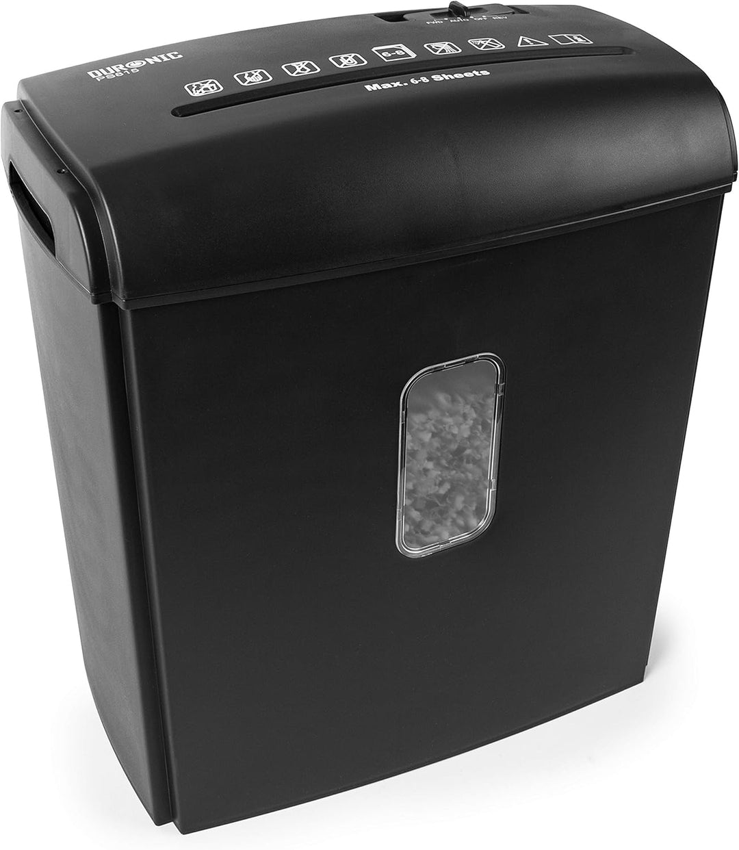 Duronic PS815 Aktenvernichter, Schredder mit Sicherheitsstufe P4, Reisswolf für Büro und Home-Office