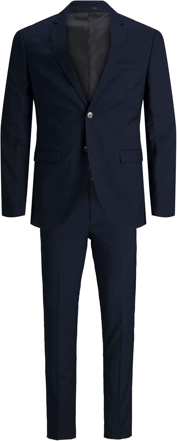 JACK & JONES Male Einreihiger Blazer und Hose Plus Size Slim Fit Anzug 64 Dark Navy, 64 Dark Navy