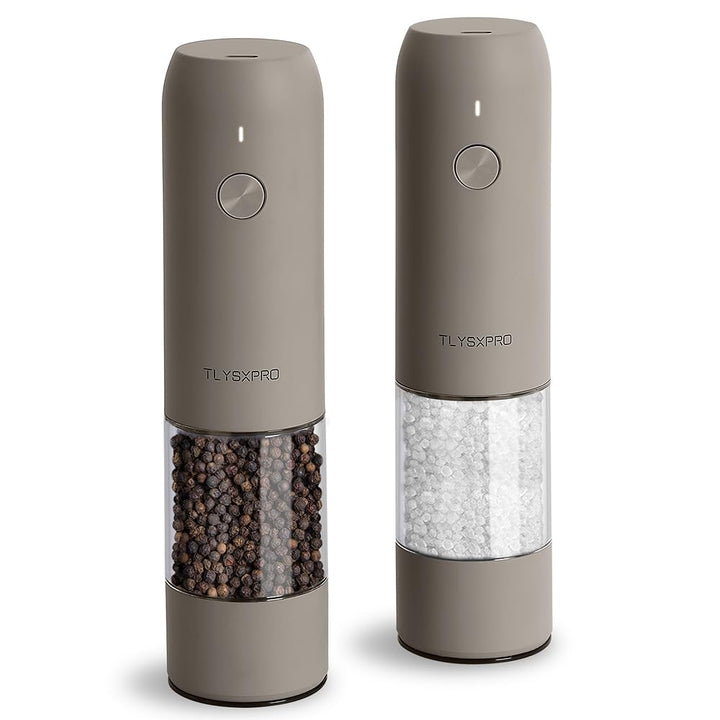 TLYSXPRO Salz und Pfeffermühle Elektrisch 2er Set, USB Wiederaufladbar, Einstellbarer Grobheit Gewür
