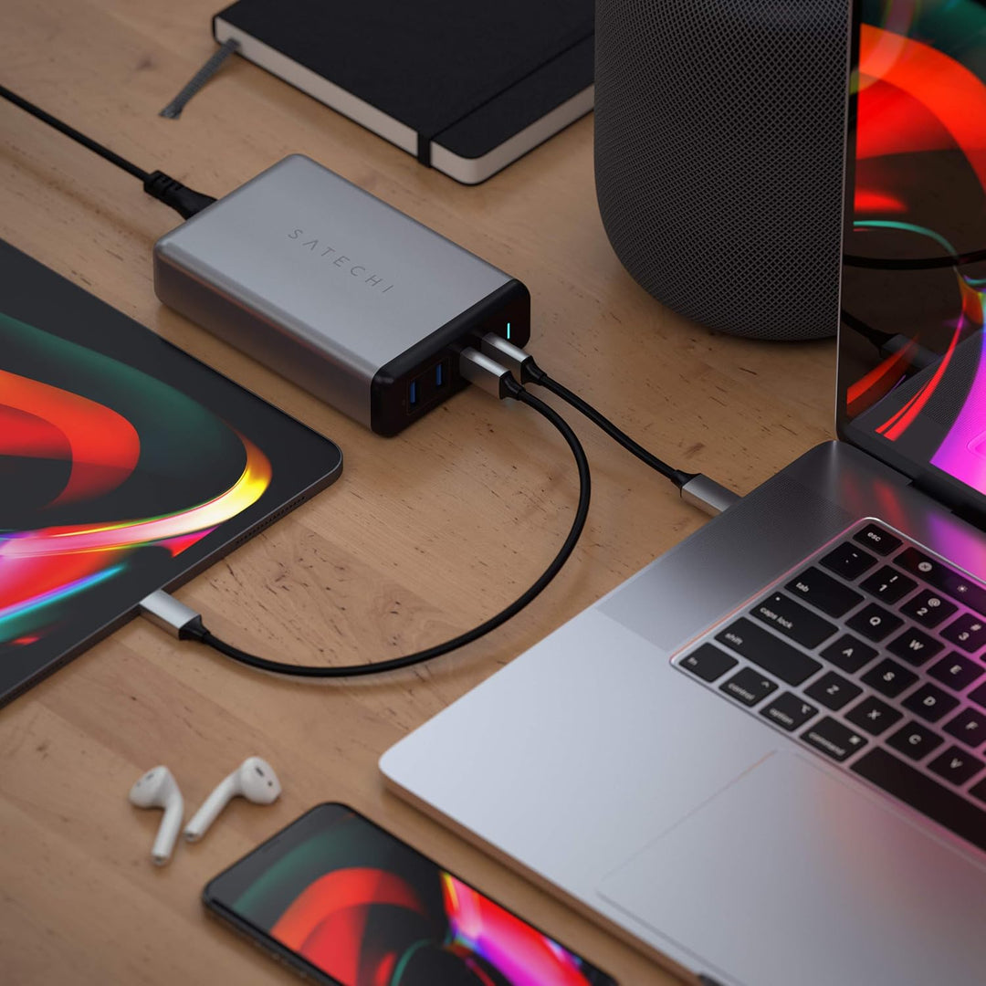 SATECHI 108W USB C PD Tischladegerät – 2 USB-C PD &amp; 2 USB-A Anschlüsse – Für M2/M1 MacBook Pro/Air,