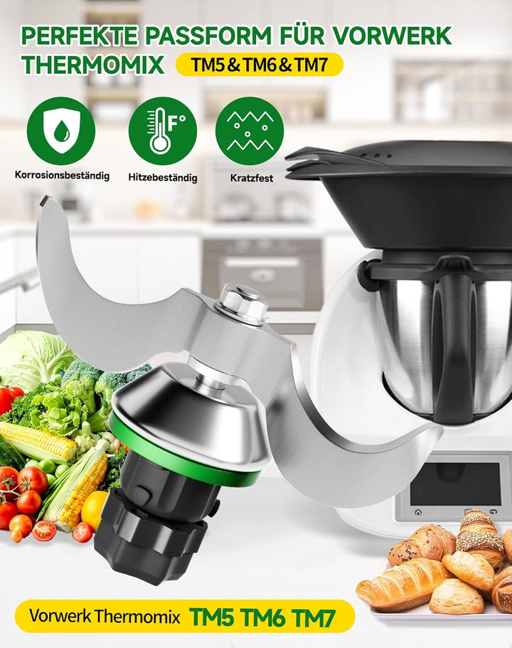 Teigmesser für Thermomix TM6/TM5 Edelstahl Teigmischmesser TM6 TM5 Ersatzteile Mixmesser Zubehör für