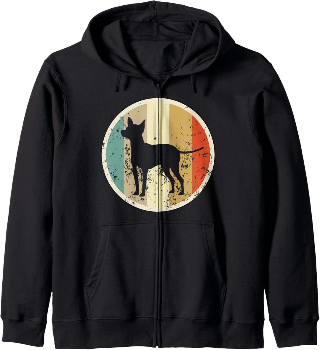 Retro Vintage Grunge Style Prager Rattler Hunde Kapuzenjacke