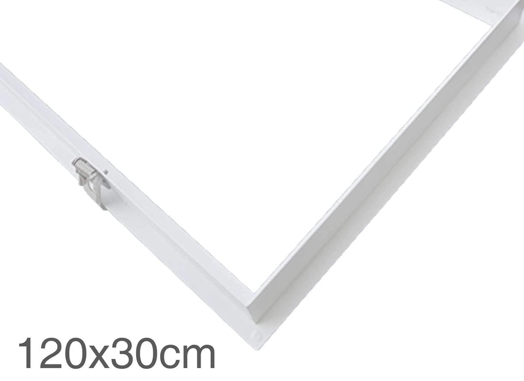 LongLife LED Panel Einbaurahmen 120x30cm weiss Deckeneinbau Montagerahmen für Rigipskartondecke, 120