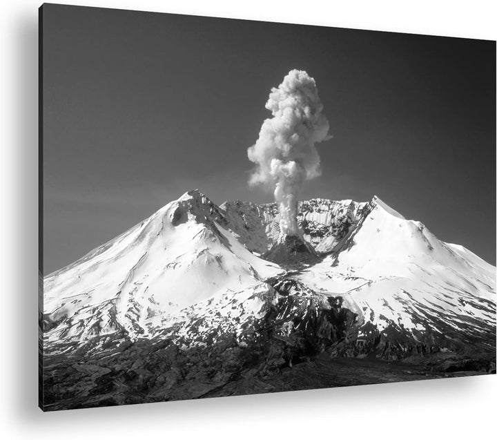 Vulkanausbruch des Mount St Helens Format: 80x60 Effekt: Schwarz&Weiss als Leinwandbild, Motiv ferti