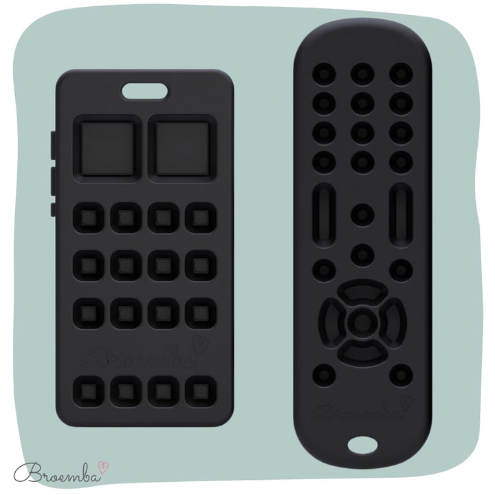 Baby Fernbedienung + Baby Telefon & Beissring - 100% Silikon Beissspielzeug, lebensechtes Spielzeug-