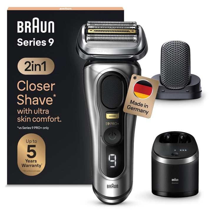 Braun Series 9 Pro+ Rasierer Herren Elektrisch, Elektrorasierer mit 5 Rasierelementen, ProComfort Au