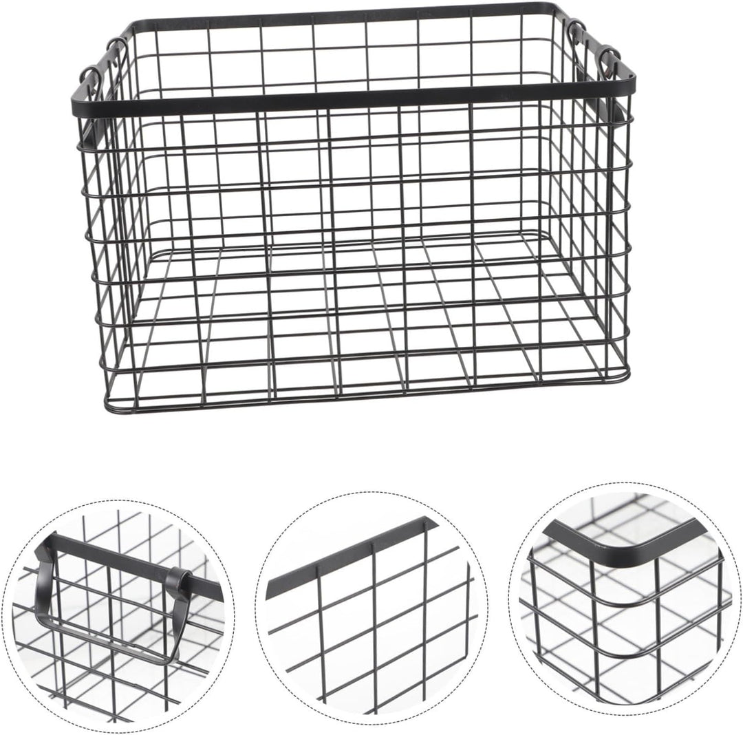 Toyvian Grosser Holzkorb Metall Brennholzhalter mit Griff Eisen Kaminholzkorb für Praktische Aufbewa