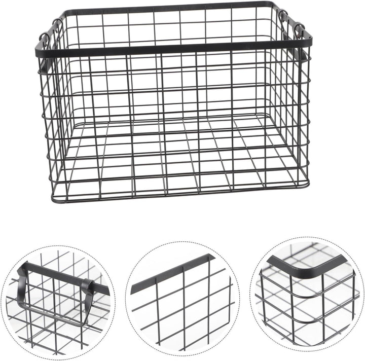 Toyvian Grosser Holzkorb Metall Brennholzhalter mit Griff Eisen Kaminholzkorb für Praktische Aufbewa