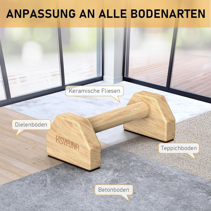 Liegestützgriffe Holz, Parallettes, rutschfeste Griffe Liegestütze, Push Up Stand Bars, Liegestützgr
