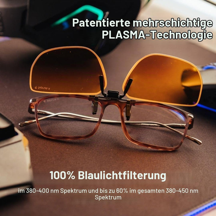 Horus X • Clip-On Clear • Aufsteckfilter für Korrektionsbrillen • Blaulichtfilter Brille • Hoher Sch
