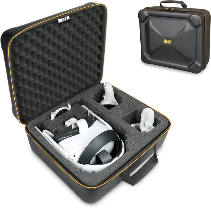USA GEAR VR-Headset-Hülle – Virtual-Reality-Hartschalenhülle, VR-Reisetasche mit Anpassbarer Schaums