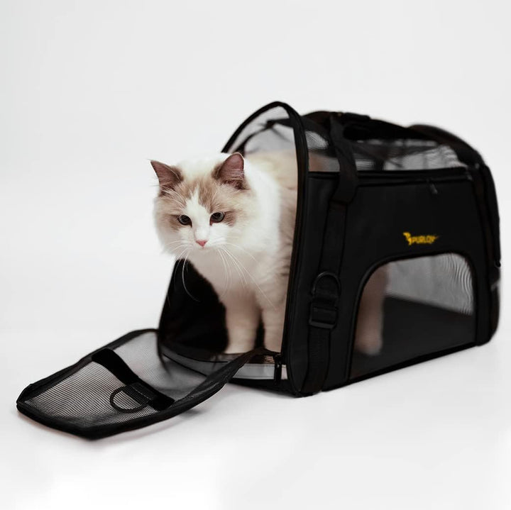 Purlov Katzenbox Hundetransporter Transporttasche faltbar Katzenbox Reisebox 20940