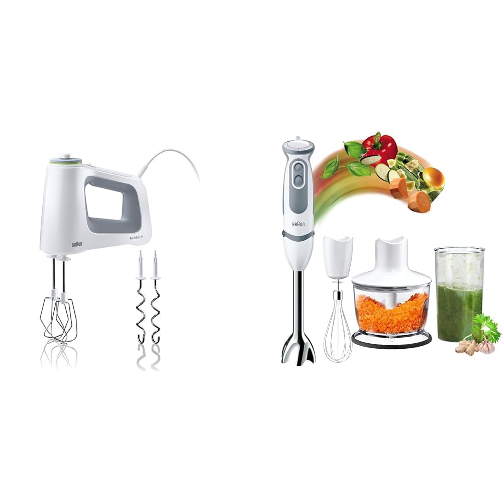 Braun MultiMix 5 HM 5000 Handmixer - Handrührgerät mit stufenloser Geschwindigkeitsregelung, 700 Wat
