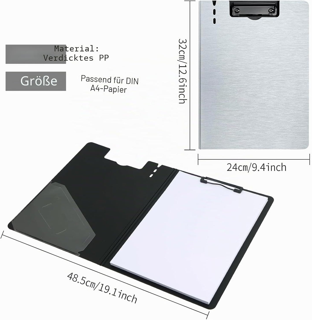 A4 Klemmbrett Ordner, 5 Pack Faltbare A4 Klemmbretter mit Tasche, A4 Klemmbretter Klemmbrett für Ges