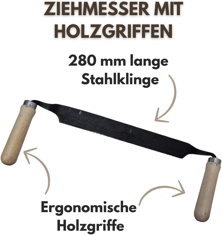 pokm toolsmarket - Zugmesser für Holz, Klingenlänge 280 mm, Ziehmesser für Holz, Ziehhobel Handhobel