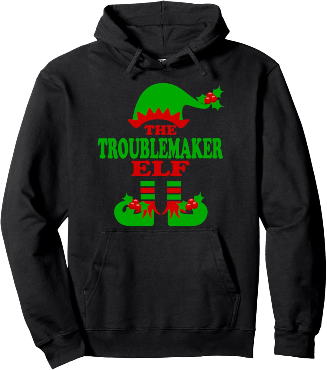 Der Unruhestifter Elf Lustige Weihnachtselfen Pullover Hoodie