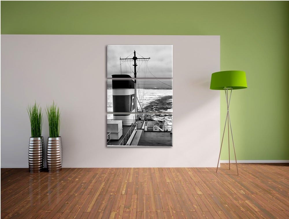 Pixxprint riesiges Schiff in Eisdecke 3Teiler 120x80 cm Leinwandbild Wandbild Kunstdruck