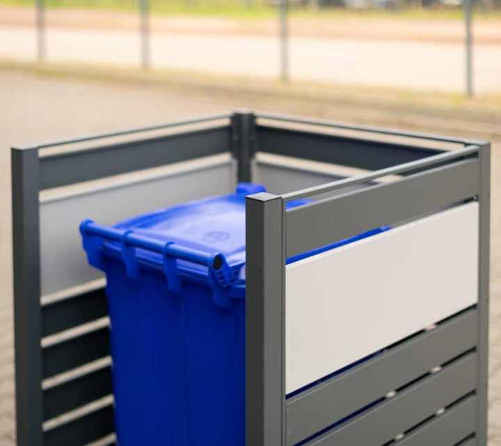 WESTMANN 1er Mülltonnenverkleidung Planum | Metall 80x80x120 cm Grau/Hellgrau | Mülltonnen Sichtschu