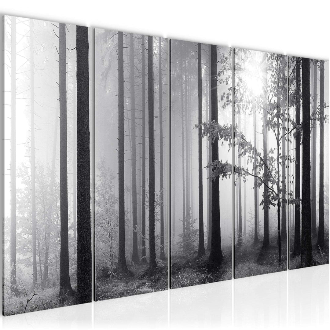 Runa Art Bild Wald Landschaft Wandbilder auf Vlies Leinwand 5 Teilig Wanddekoration Schlafzimmer Woh
