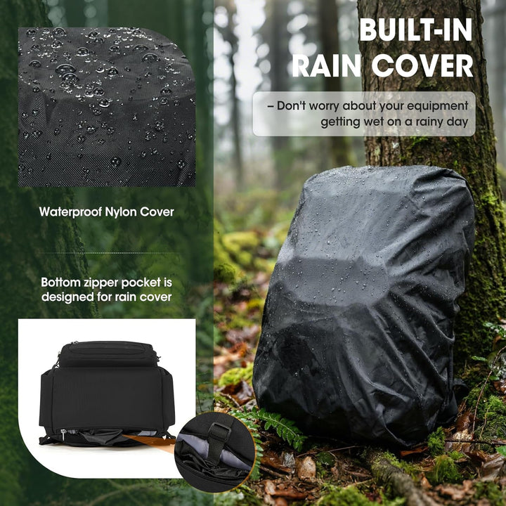 RAINSMORE Wanderrucksack 18L mit 2L Blase & Regenschutz | Leichter Trinkrucksack für Laufen, Radfahr