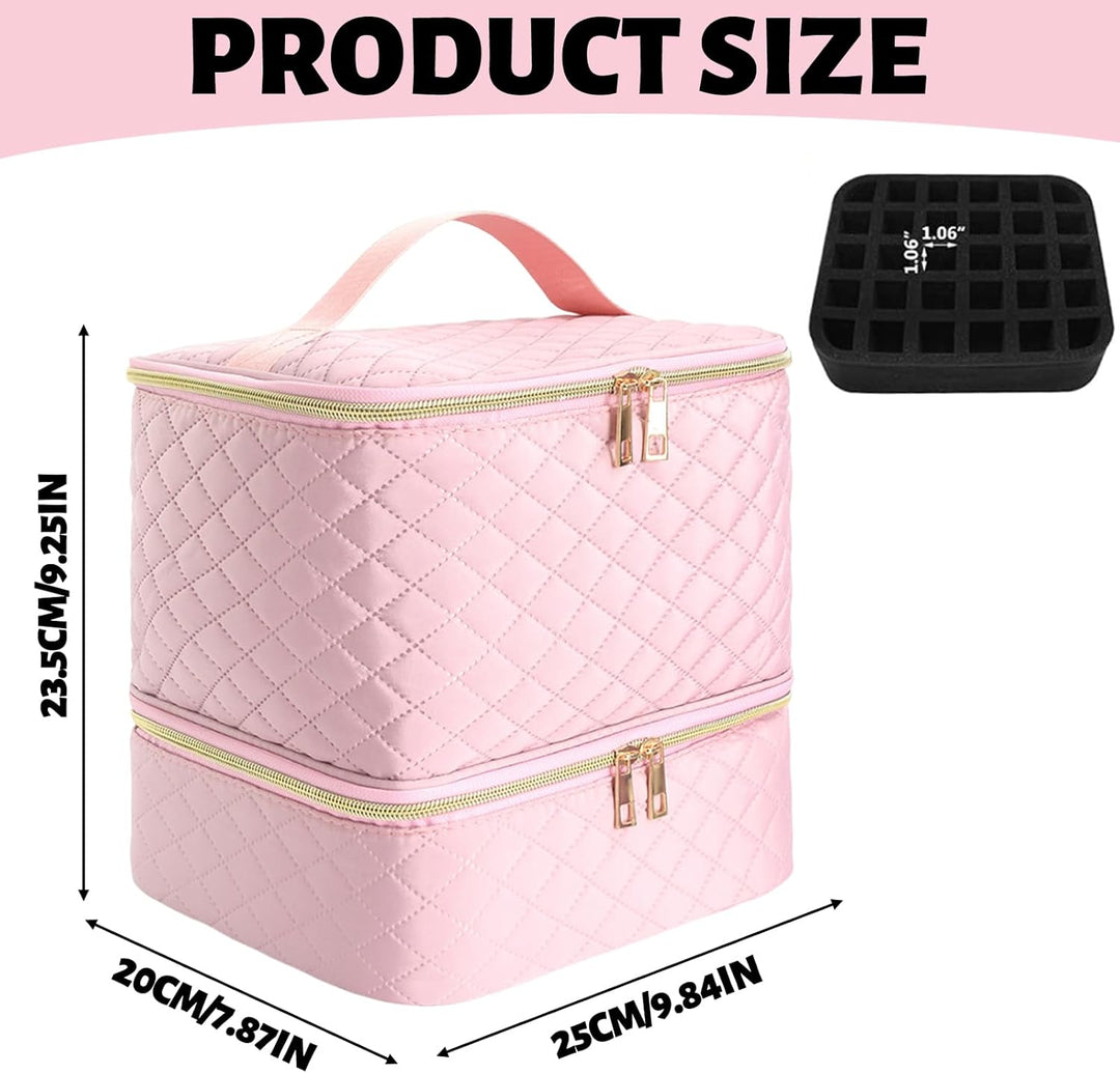 Nagellack Aufbewahrung Nagelkoffer Doppelschicht Tragbarer Nail Polish Organizer Nagellack Tasche fü