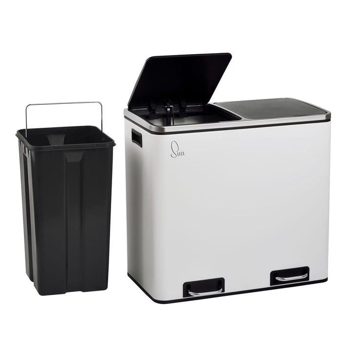 SVITA TM2X24 Treteimer 48 Liter Abfalleimer Mülleimer Design Mülltrennung Papierkorb Küchen-Ordnung