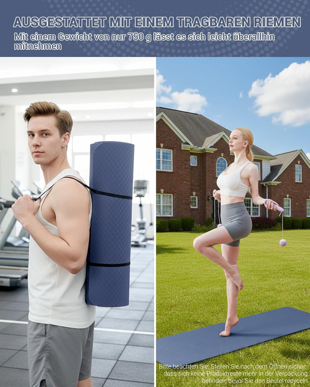 Good Nite Gymnastikmatte Yogamatte Fitnessmatte Rutschfest Trainingsmatte Sport Turn Matten Pilates