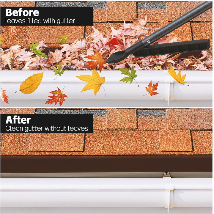 Dachrinnenreinigungswerkzeug mit 235 cm ausziehbarer Stange, Regenrinnen-Reinigungswerkzeug, Dachrin