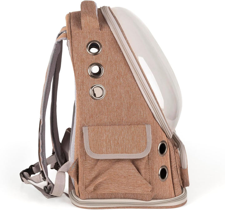 Haustier Rucksäcke Tragetasche Katzenrucksack Hunderucksack Für Reisen, Braun 42 × 34 × 27 cm Braun,