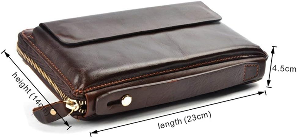 Leder Handgelenktasche Herren Geschäft Handtasche Herrentasche Gross Geldbörse Echtleder Karten Clut