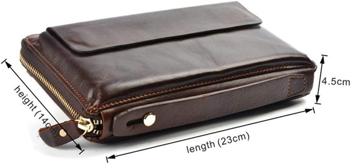 Leder Handgelenktasche Herren Geschäft Handtasche Herrentasche Gross Geldbörse Echtleder Karten Clut