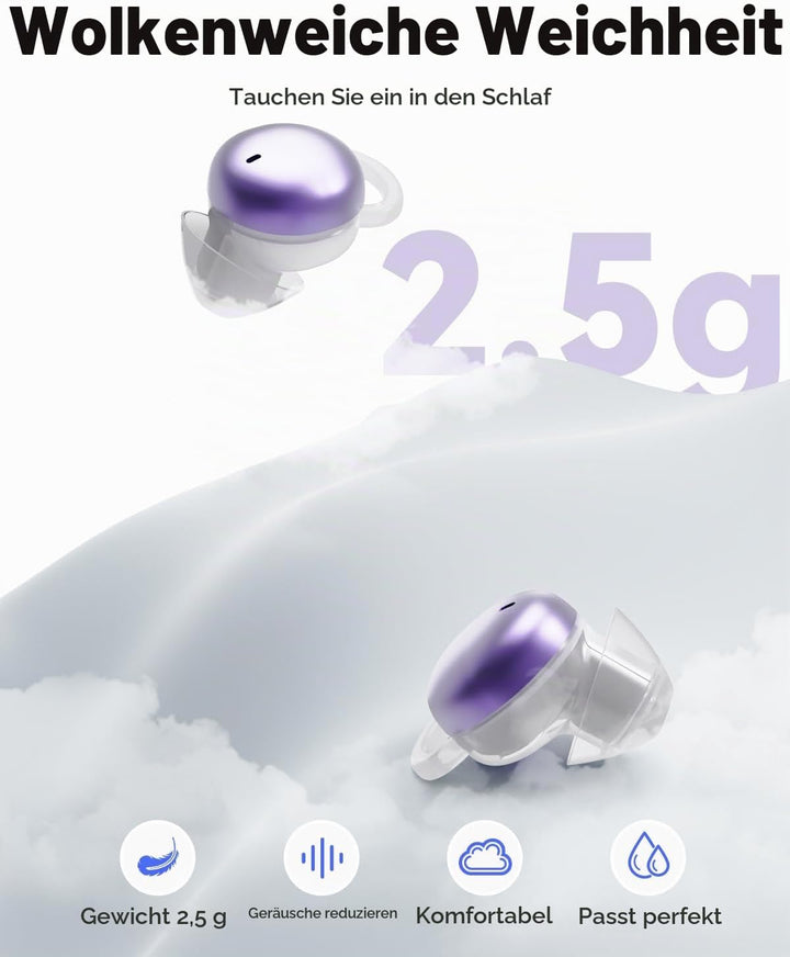 MONODEAL Schlafkopfhörer Bluetooth 5.4 Sleep Earbuds, Weiche Kopfhörer Schlafen Sleepbuds, Unsichtba
