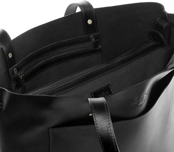 SID &amp; VAIN Shopper Bag PIPER aus Premium Leder I Schultertasche XL gross für Damen I Handtasche hand