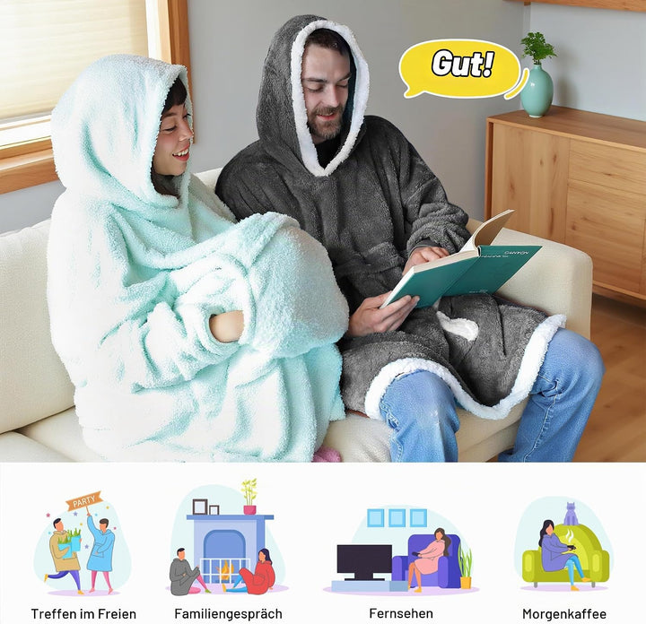 Catalonia Classy Decke mit Ärmel Oversize Hoodie Kuscheldecke-Kuscheldecke Zum Anziehen mit Ärmeln u