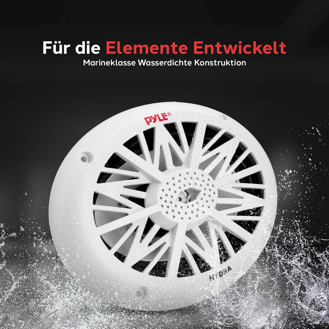 Pyle PLMR692 2-Wege-Unterwasser-Lautsprecher (260 W, 15,24 x 22,86 cm), Weiss