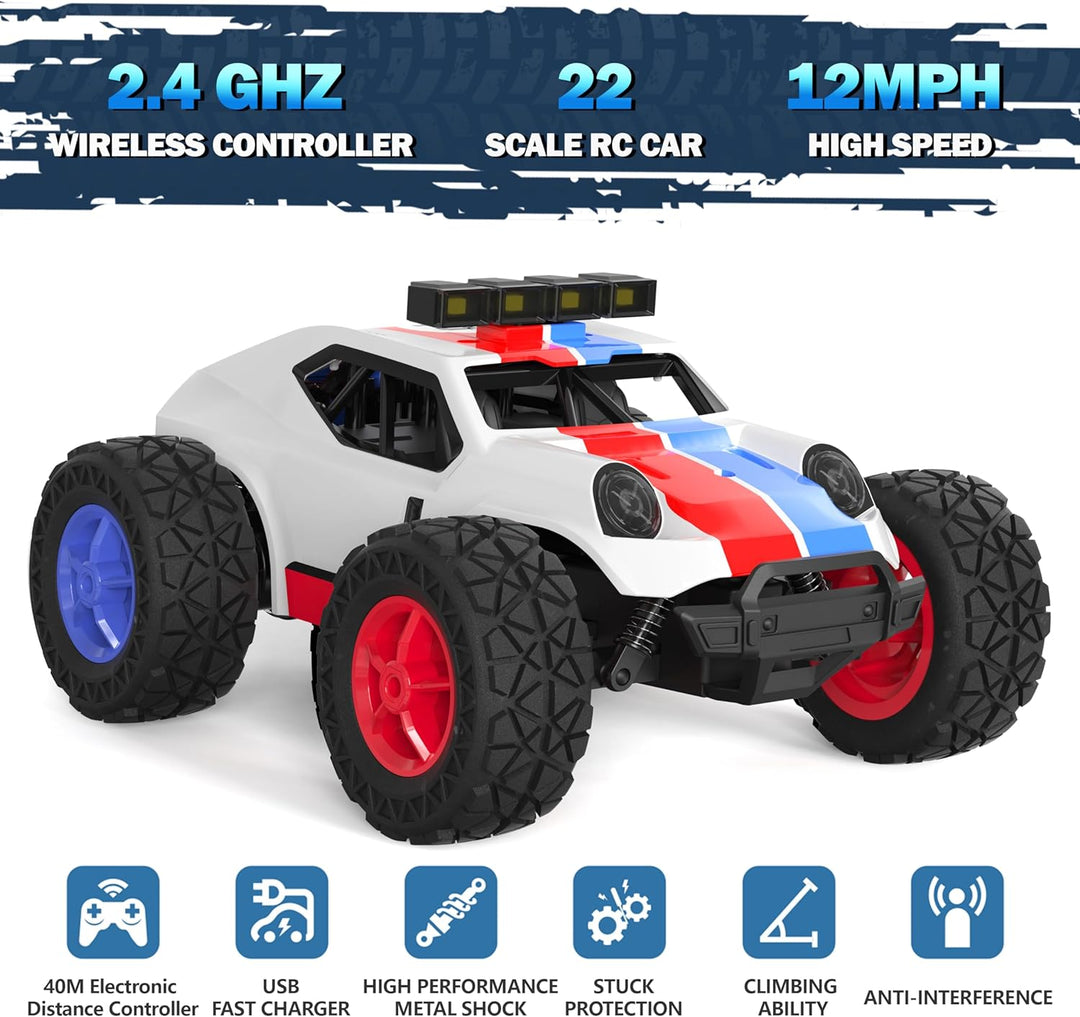 Kizeefun Ferngesteuertes Auto, 2.4Ghz 1/20 RC Auto Geländewagen 20 km/h Alle Gelände, Elektrisches S