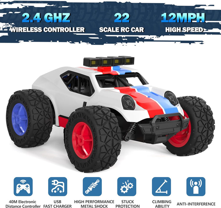 Kizeefun Ferngesteuertes Auto, 2.4Ghz 1/20 RC Auto Geländewagen 20 km/h Alle Gelände, Elektrisches S