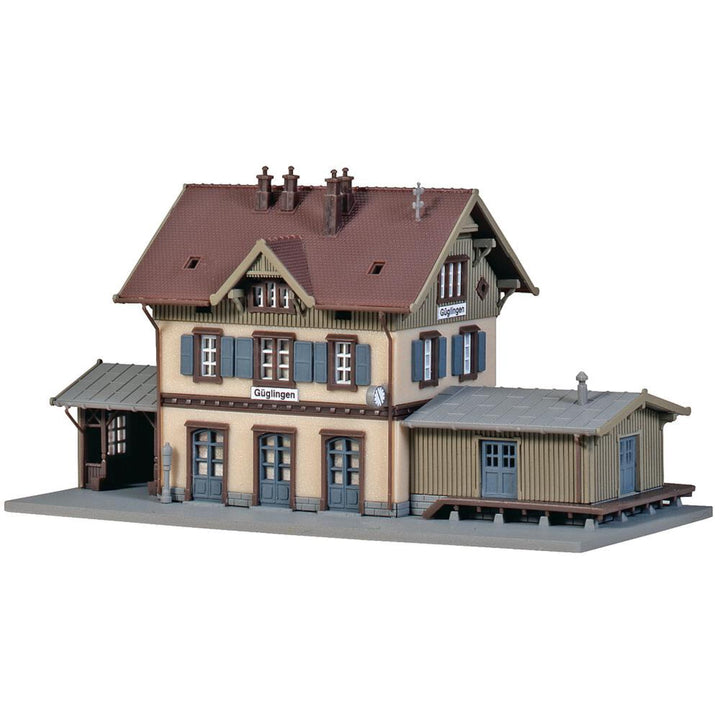 FALLER Bahnhof Güglingen Modellbausatz mit 213 Einzelteilen 119 x 56 x 60 mm I Modelleisenbahn Zubeh