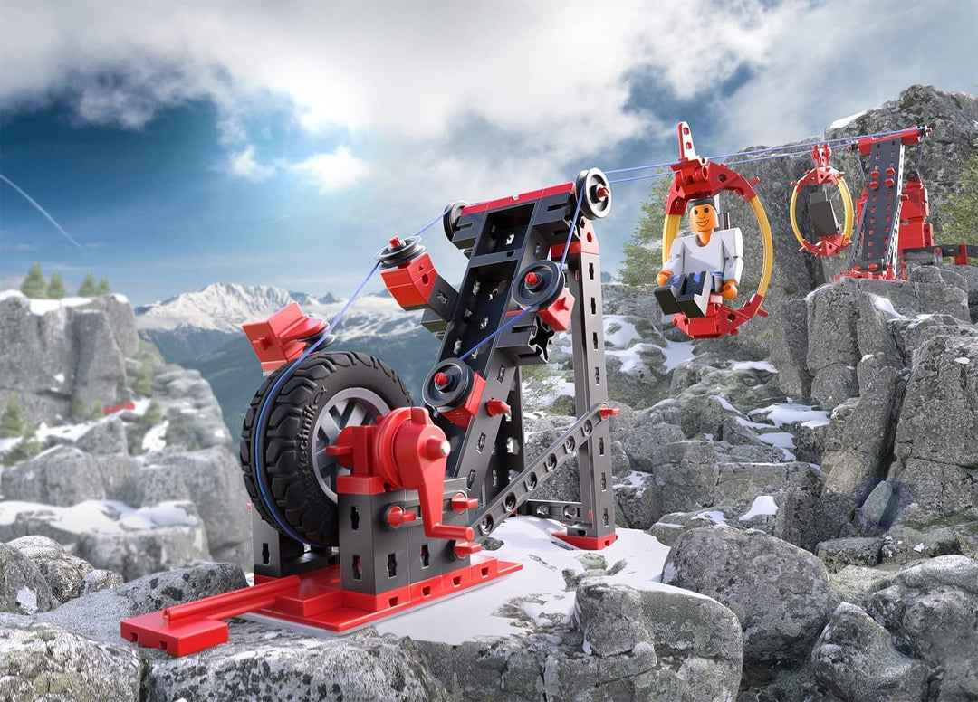 Fischertechnik 564068 Advanced Seilbahn – Bausatz für Kinder ab 7 Jahren, Spielzeug mit Gondel- und