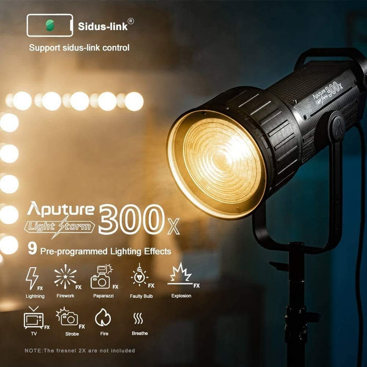 Aputure 300X (V-Mount) LED Video Licht,Bi-Farbe 2700–6500K,Sidus Link App,Eingebaute Beleuchtungseff
