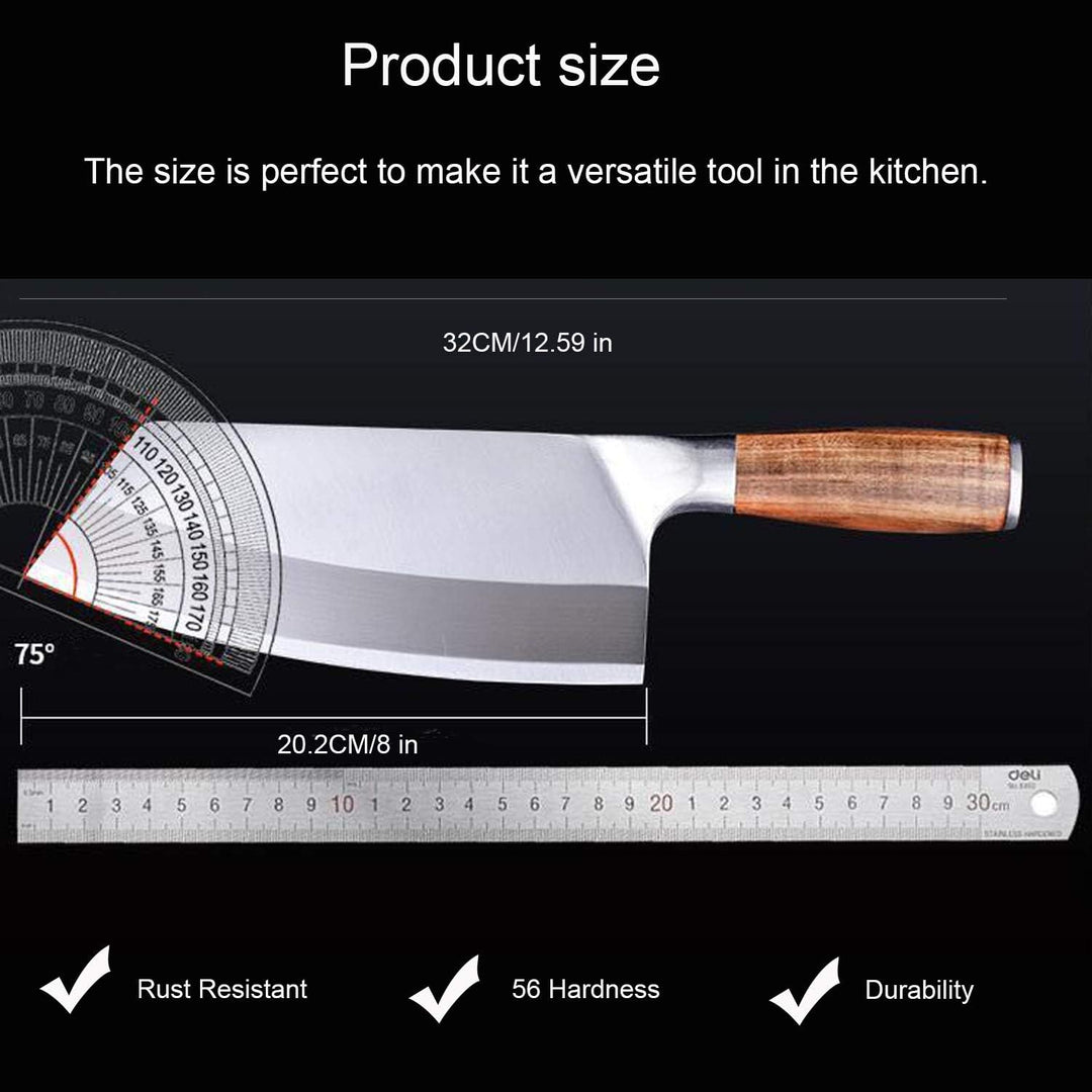 Küchenmesser, 8 Zoll Fleisch Cleaver Ultra Sharp, High Carbon Edelstahl Metzgermesser mit Holzgriff,