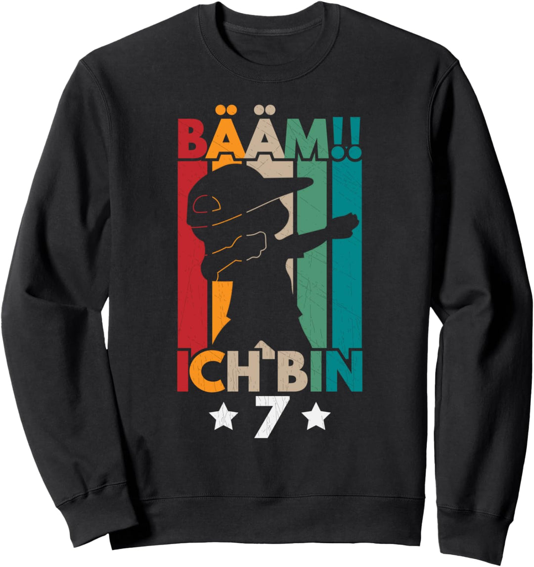 7 Geburtstag Junge Mädchen,Dabbing Motiv, Lustiges Kinder Sweatshirt