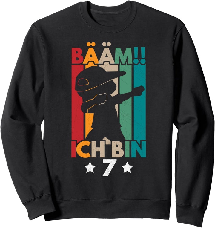 7 Geburtstag Junge Mädchen,Dabbing Motiv, Lustiges Kinder Sweatshirt