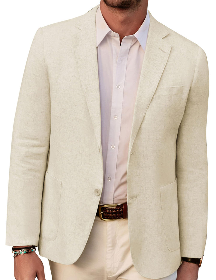 PJ PAUL JONES Herren Casual Slim Fit Leinen Jacke Leichtgewicht 2 Knopf Blazer Sporty Slim fit Leisu
