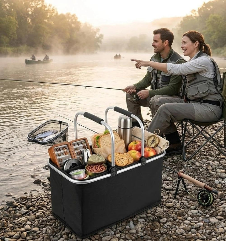 Einkaufskorb,Einkaufskorb Faltbar,Tragekorb,Thermo Als Picknickkorb,Kühlbox Tragbare Mit Gepolsterte